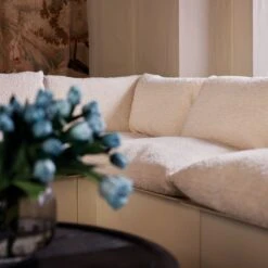 Tol 5-Piece Ivory Boucle Sectional Sofa -Home Furnishings Store CB2FA23 BID 05 Det V4