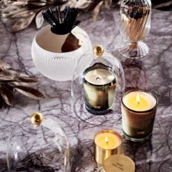 Glass Cloche With Unlacquered Brass Knob -Home Furnishings Store CB2HOL21 08A 0221 Hero2