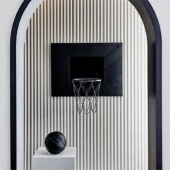 Black Leather Basketball Hoop -Home Furnishings Store CB2HOL21 25B hero