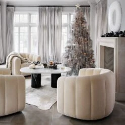 Fluffy White Feather Wreath 36'' -Home Furnishings Store CB2HOL22 02A V2