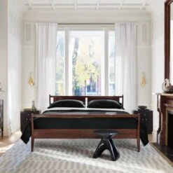 Forcella High-Gloss Black Cement Side Table -Home Furnishings Store CB2SP22 40A v3 RET