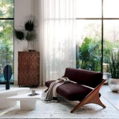 Warm White Linen Sheer Window Curtain Panel 48"x84" -Home Furnishings Store CB2SP22 FC2 V1