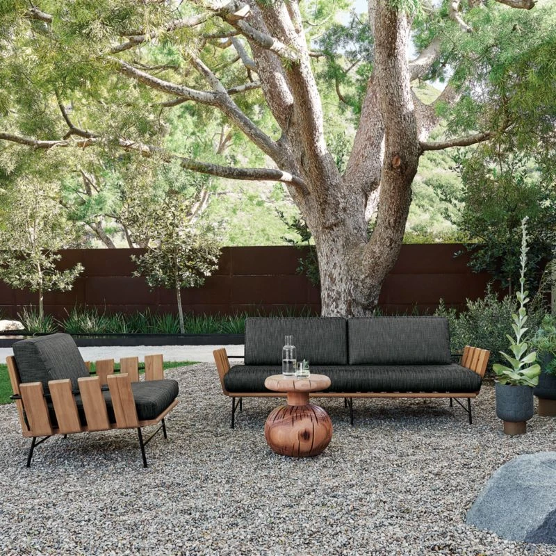 Seahaven Teak Outdoor Sofa With Coal Perennials® Cushions 4 Seahaven Teak Outdoor Sofa With Coal Perennials® Cushions - Image 2