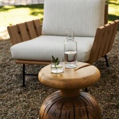 Seahaven Teak Outdoor Lounge Chair With Sand Perennials® Cushions -Home Furnishings Store CB2SP22 LF 8A detail1