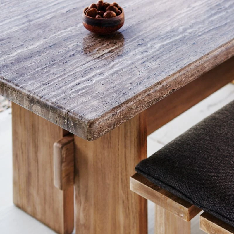 Lupine Teak Outdoor Dining Bench With Sunbrella ® Cushion 6 Lupine Teak Outdoor Dining Bench With Sunbrella ® Cushion - Image 4