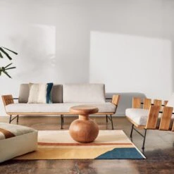 Seahaven Teak Outdoor Lounge Chair With Sand Perennials® Cushions -Home Furnishings Store CB2SP22 LF PR 01A