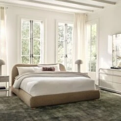 Kole Performance Nylon Olive Green Area Rug 5'x8' -Home Furnishings Store CB2SP23 16A V1