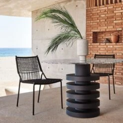 Virve Black Rope Outdoor Dining Chair Set Of 4 -Home Furnishings Store CB2SU22 07D hero 1