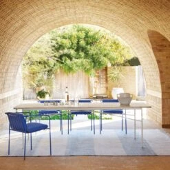 Navene Blue Outdoor Dining Armchair -Home Furnishings Store CB2SU22 15A v4 RET