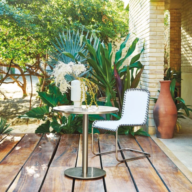 Enzo Natural Sunbrella ® Outdoor Armless Sling Chair Set Of 4 4 Enzo Natural Sunbrella ® Outdoor Armless Sling Chair Set Of 4 - Image 2