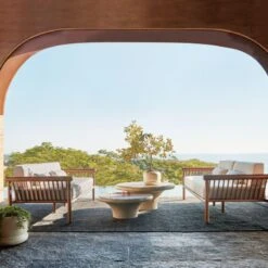 Bonelli Teak Outdoor Sofa With Ivory Sunbrella® Cushions -Home Furnishings Store CB2SU23 08A V1 RET