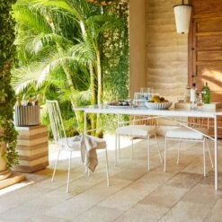 Camada Layered Travertine Outdoor Side Table 8 Camada Layered Travertine Outdoor Side Table -Home Furnishings Store CB2SU23 14A V3 RET