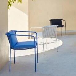 Navene Blue Outdoor Dining Armchair -Home Furnishings Store CB2SU23 15C V1 RET 2
