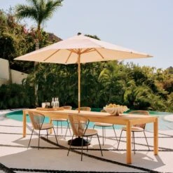 Pinet Teak Outdoor Dining Table 12' 13 Pinet Teak Outdoor Dining Table 12' -Home Furnishings Store CB2SU23 RC 01A HERO
