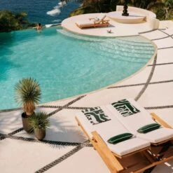 Parc Organic Cotton Green Beach Towel -Home Furnishings Store CB2SU23 RC 02A V4