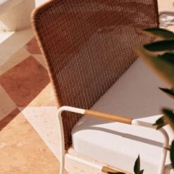 Colombe Ivory Metal And Rattan Outdoor Lounge Chair With Ivory Sunbrella® Cushions -Home Furnishings Store CB2SU23 RC 04B Det 002