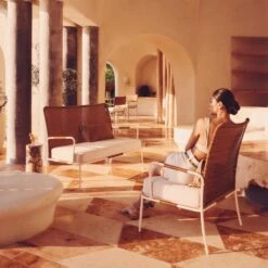 Colombe Ivory Metal And Rattan Outdoor Lounge Chair With Ivory Sunbrella® Cushions -Home Furnishings Store CB2SU23 RC EDT 09A 033