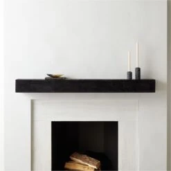 Caia Black Mantel Shelf 60" -Home Furnishings Store CaiaBlkMantelLedge60inAV3SHS21