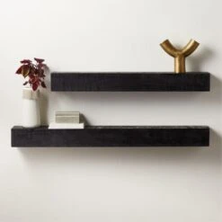 Caia Black Mantel Shelf 60" -Home Furnishings Store CaiaBlkMantelLedgeGroupFHS21