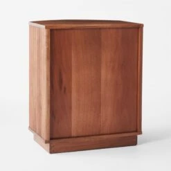 Cameo Curved Midtone Acacia Wood Nightstand -Home Furnishings Store CameoMidtoneNightstand3QBSSF23