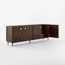 Carbon Brown Burl Wood Media Console -Home Furnishings Store CarbonBnBrlWdMdCredenza3QAVSSF22