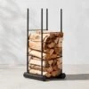 Casimir Black Steel Outdoor Firewood Rack -Home Furnishings Store CasimirOutdoorLogHolderSHF23