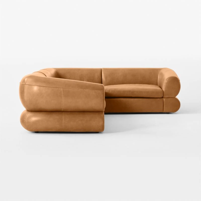 Chale 4-Piece Brown Leather Sectional Sofa 6 Chale 4-Piece Brown Leather Sectional Sofa - Image 4