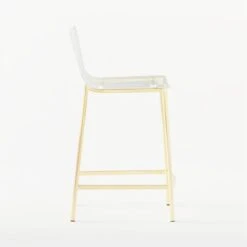 Chiaro Clear Counter Stool Gold -Home Furnishings Store ChiaroClrCntrStl24inGoldSDSSS21