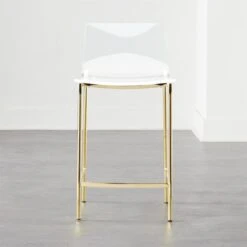 Chiaro Clear Counter Stool Gold