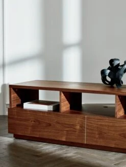 Black Aluminum Ribbon Table Sculpture -Home Furnishings Store ChillWalnutWoodLargeMediaJN20