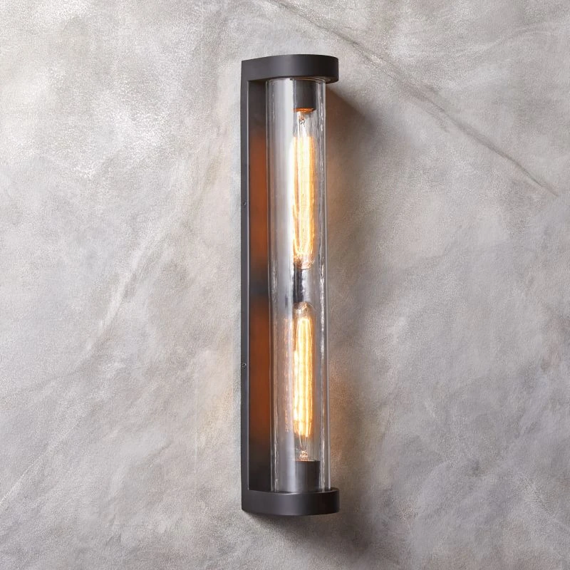 Ciel Textured Glass Double Wall Sconce Light 4 Ciel Textured Glass Double Wall Sconce Light - Image 2