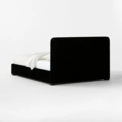 Claudette Black Leather And Velvet Upholstered Queen Bed -Home Furnishings Store ClaudetteVlvtNLthrQBed3QBSSS23