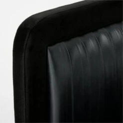 Claudette Black Leather And Velvet Upholstered Queen Bed -Home Furnishings Store ClaudetteVlvtNLthrQBedAVSSS23