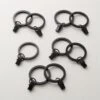 Matte Black Curtain Rings With Clips Set Of 9 -Home Furnishings Store ClipRingsMatteBlackS9AVSHF21
