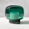 Coco Round Forest Green Glass Hurricane Candle Holder Small -Home Furnishings Store CocoFrstGrnSmlGlsHrrcnSHS22