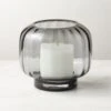 Coco Ribbed Glass Dark Grey Hurricane Candle Holder Small 2 Coco Ribbed Glass Dark Grey Hurricane Candle Holder Small -Home Furnishings Store CocoRbdGlsDkGryHrrcnSmSHS23