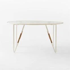 Colombe Round Ivory Metal Outdoor Dining Table With Glass Top -Home Furnishings Store ColombeBlancDiningTableSOSSS23