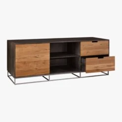 Congo Wood Media Console 65'' -Home Furnishings Store CongoMediaCredenzaLarge3QAVS17
