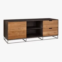 Congo Wood Media Console 65'' -Home Furnishings Store CongoMediaCredenzaLarge3QS17