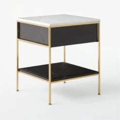 Connoisseur 2-Drawer Black Oak Wood Nightstand With Marble Top Model 8714 15 Connoisseur 2-Drawer Black Oak Wood Nightstand With Marble Top Model 8714 -Home Furnishings Store ConnoisseurNightstand3QBSSS21