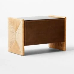 Crillo 2-Drawer Brown Nightstand With Mirror Top -Home Furnishings Store CrilloNatNightstand3QBSSF21