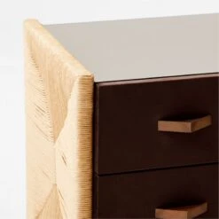 Crillo 2-Drawer Brown Nightstand With Mirror Top -Home Furnishings Store CrilloNatNightstandAVSSF21