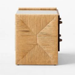 Crillo 2-Drawer Brown Nightstand With Mirror Top -Home Furnishings Store CrilloNatNightstandSDSSF21