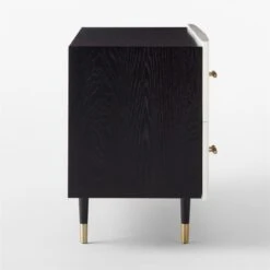 Crimped 4-Drawer White Oak Wood Dresser -Home Furnishings Store CrimpedWhiteLowDresserSDSSF21