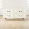 Crimped 4-Drawer White Oak Wood Dresser 1 Crimped 4-Drawer White Oak Wood Dresser -Home Furnishings Store CrimpedWhiteLowDresserSHF21