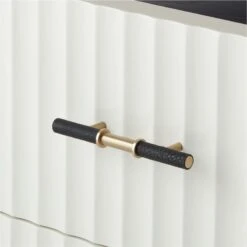 Crimped 4-Drawer White Oak Wood Dresser -Home Furnishings Store CrimpedWhiteNightstandAVSSF21 1