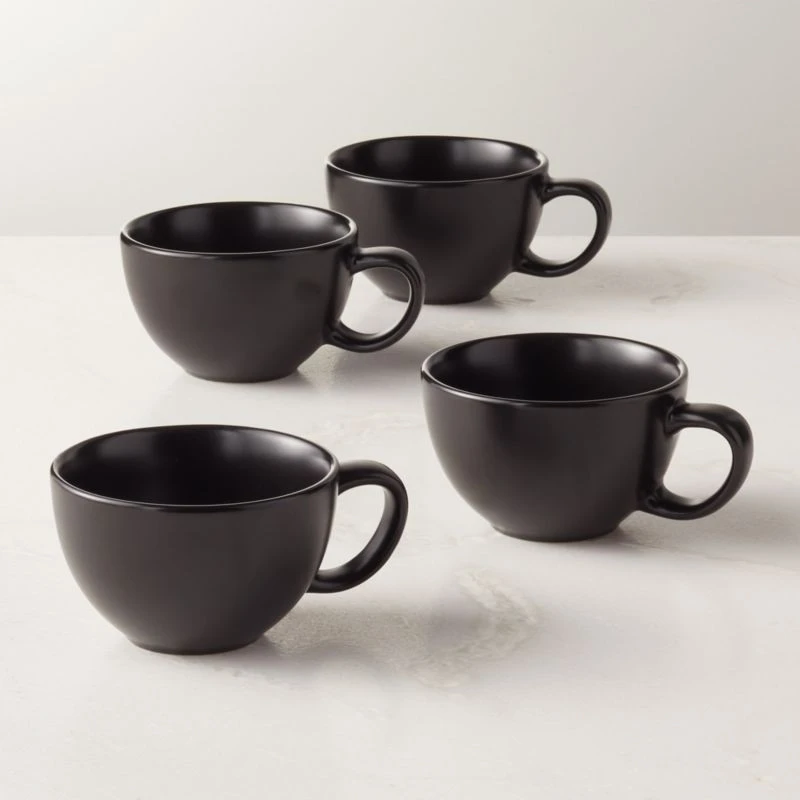 Crisp Matte Black Espresso Cup Set Of 4 3 Crisp Matte Black Espresso Cup Set Of 4