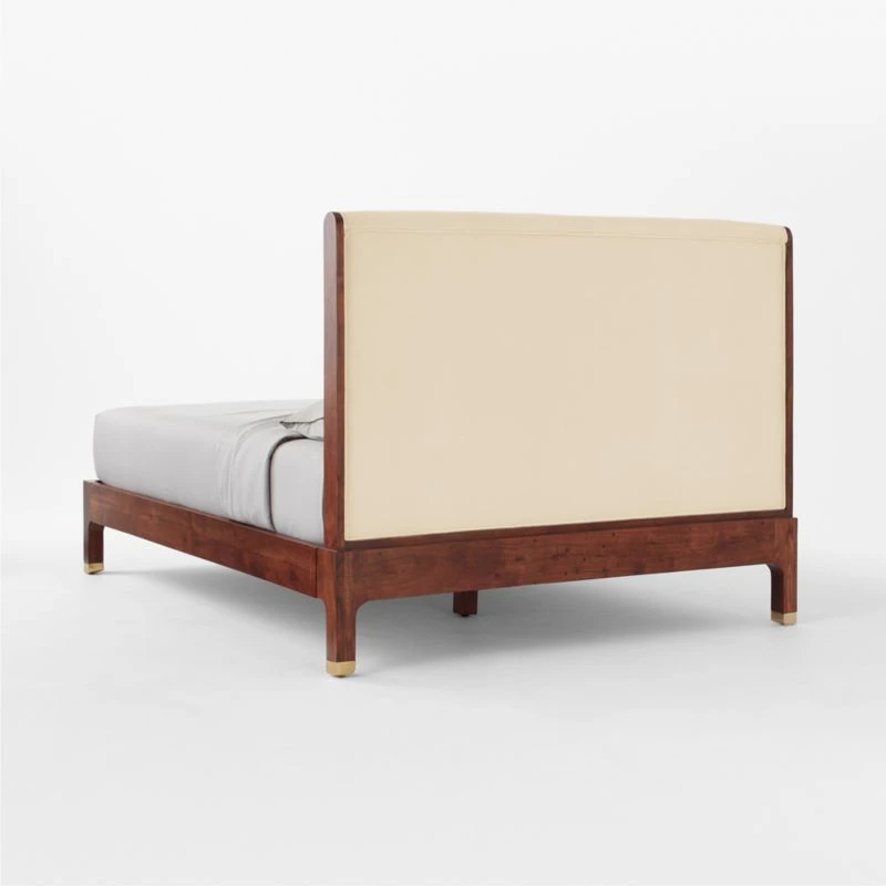 Crosby Tufted White Velvet And Wood Queen Bed 5 Crosby Tufted White Velvet And Wood Queen Bed - Image 3