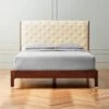 Crosby Tufted White Velvet And Wood Queen Bed 2 Crosby Tufted White Velvet And Wood Queen Bed -Home Furnishings Store CrosbyTuftedQueenBedSHF21