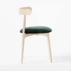 Crown Blue/Green Velvet And Wood Dining Chair -Home Furnishings Store CrownWoodNVelvetChairSDSSF22